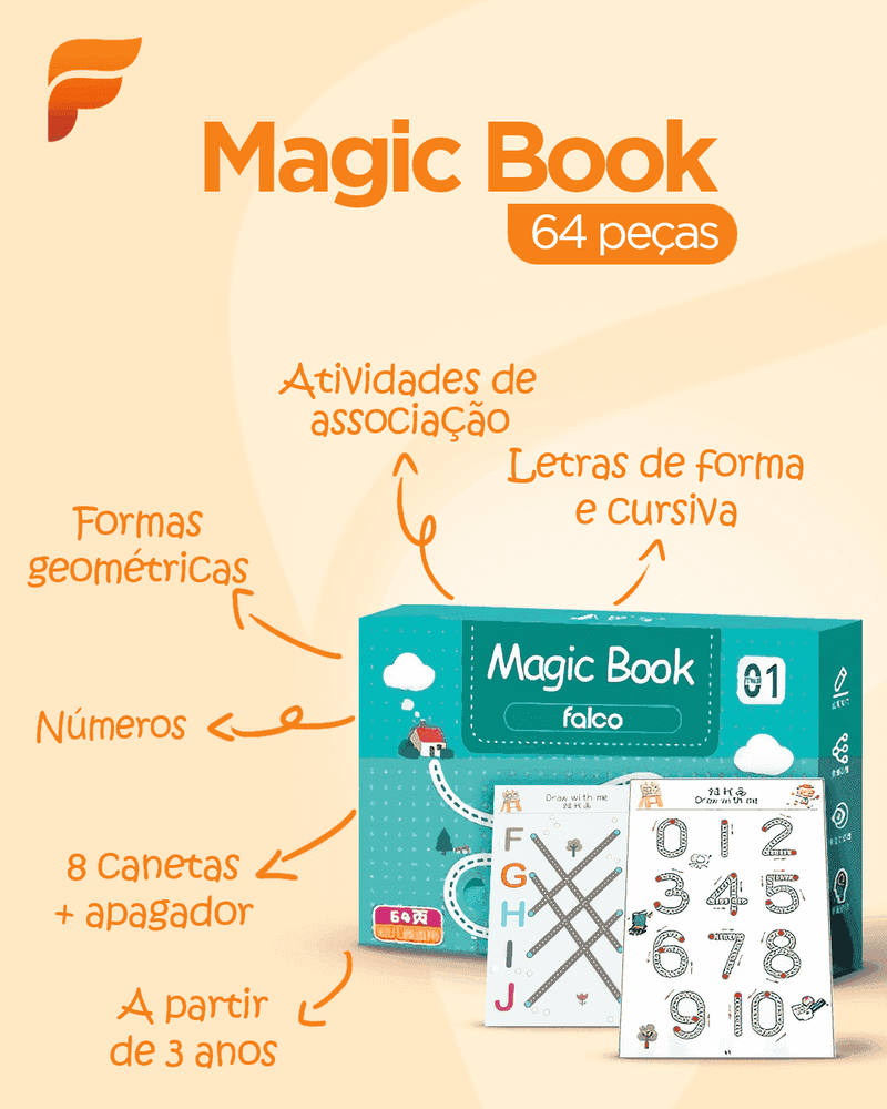 Caderno de Traço e Desenho Infantil Magic Book + Ebook Desenvolvimento Infantil (BRINDE!) - CONTED