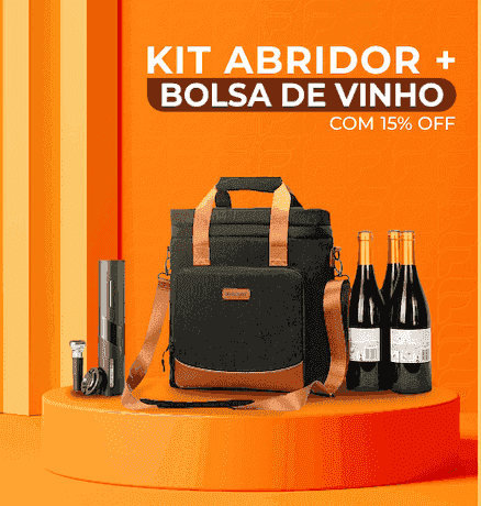 Kit Vino - Abridor Elétrico + Bolsa Térmica + 3 Brindes! - CONTED