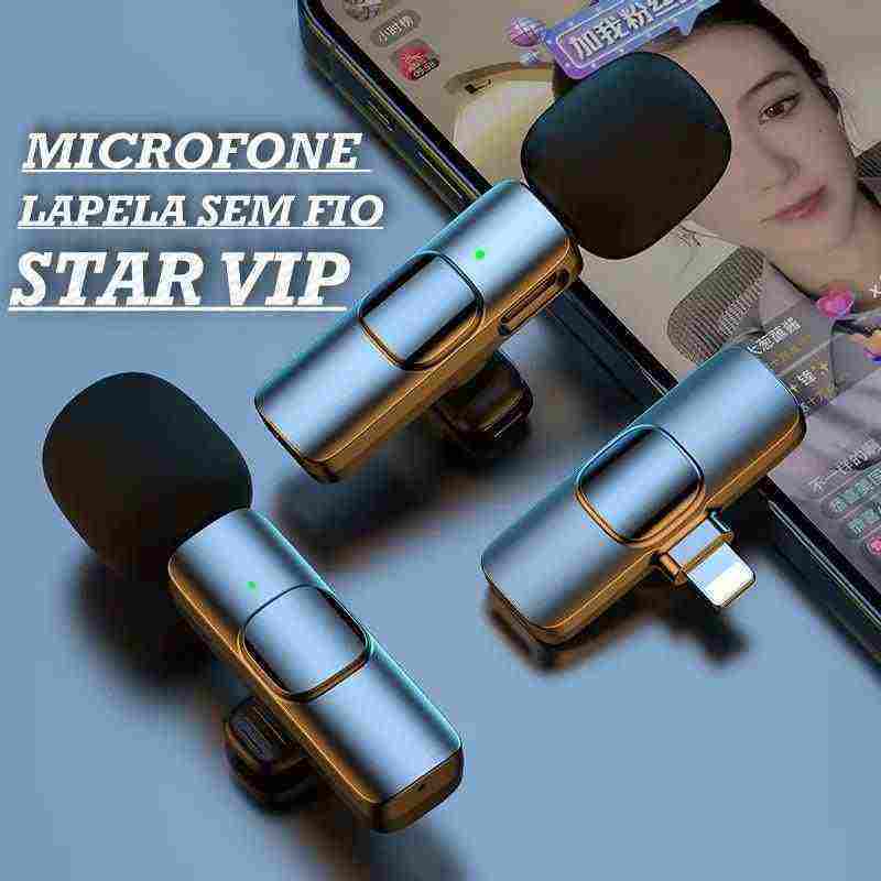 Super Microfone Lapela Duplo Star Vip - CONTED